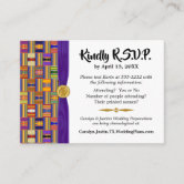 Elegant Multicolor African Kente Cloth K45 Wedding Invitation