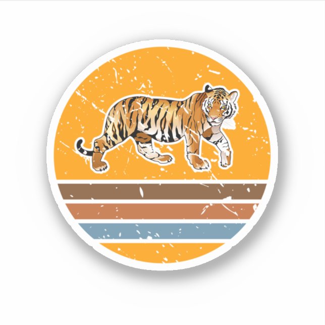 African Safari Animal Lover Gift Tiger. Perfect de Sticker (Front)