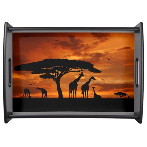 African Safari at Sunset Serving Tray