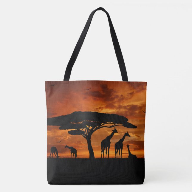 African Safari at Sunset Tote Bag (Front)
