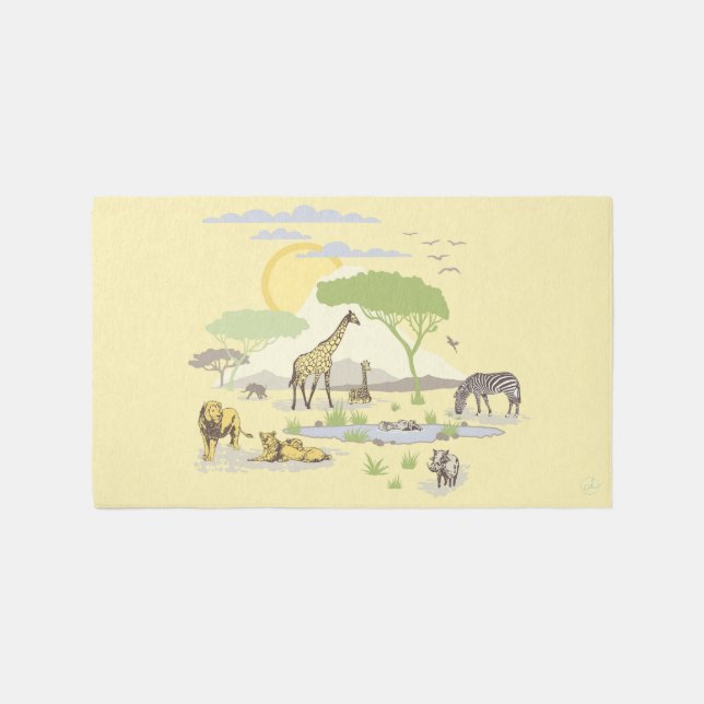 African Safari Baby Nursery Rug (Front)