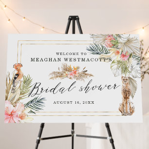African Safari   Bridal Shower Welcome  Foam Board