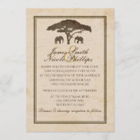 African Safari Elephants & Tree Vintage Wedding