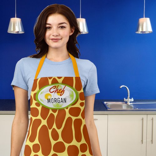 African Safari Giraffe Print Apron