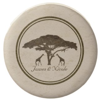 African Safari Giraffes Tree Vintage Wedding Favor