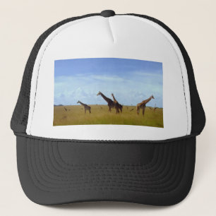 African Safari Giraffes Trucker Hat