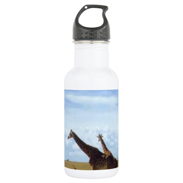 African Safari Giraffes Water Bottle (Front)