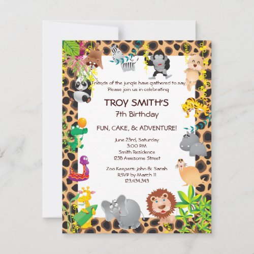 African Safari Kid's Birthday Party Invitation