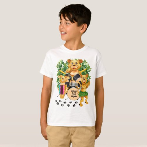 African Safari Lions Playing Musical Instruments T_Shirt