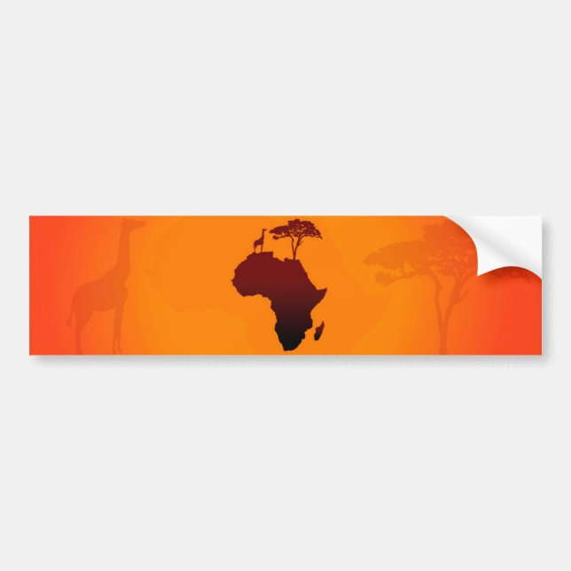 African Safari Map - Bumper Sticker (Front)