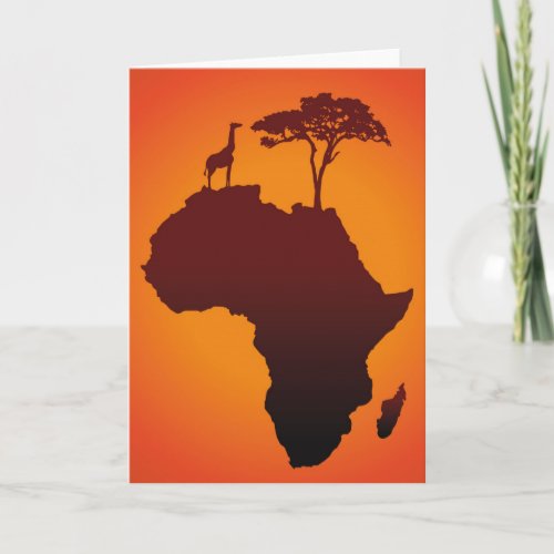 African Safari Map _ Greeting Card