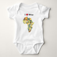 African Safari Map - I Heart Africa - Shirt