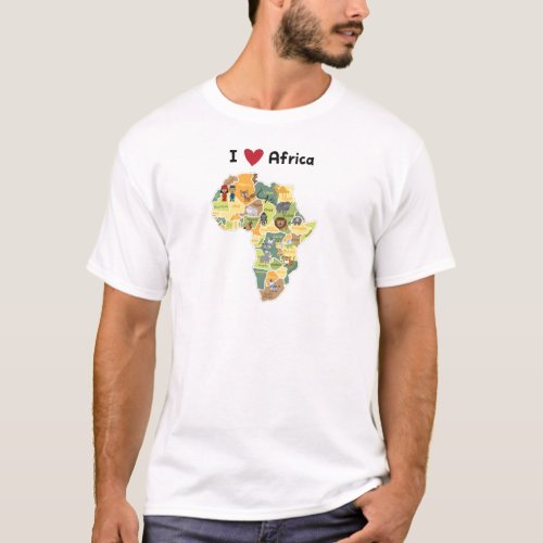 African Safari Map _ I Heart Africa _ Shirt