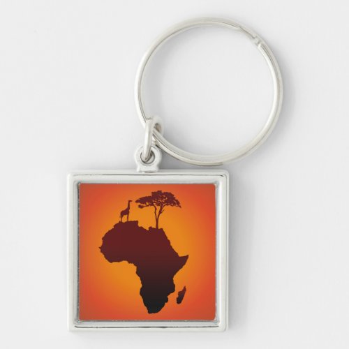 African Safari Map _ Keychain