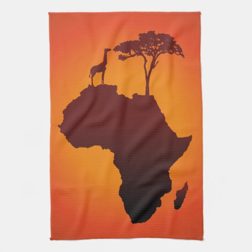 African Safari Map _ Kitchen Towel
