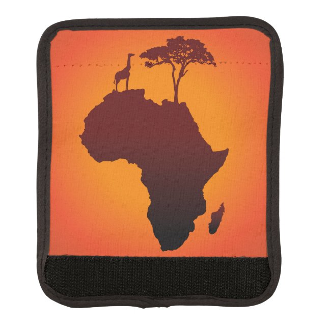 African Safari Map - Luggage Handle Wrap (Front)