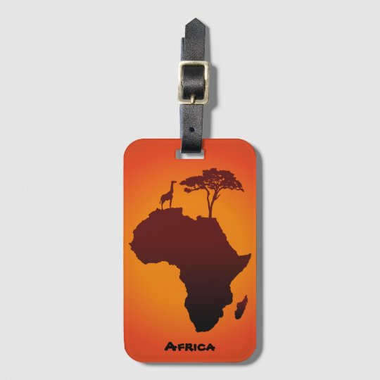 African Safari Map Luggage Tag