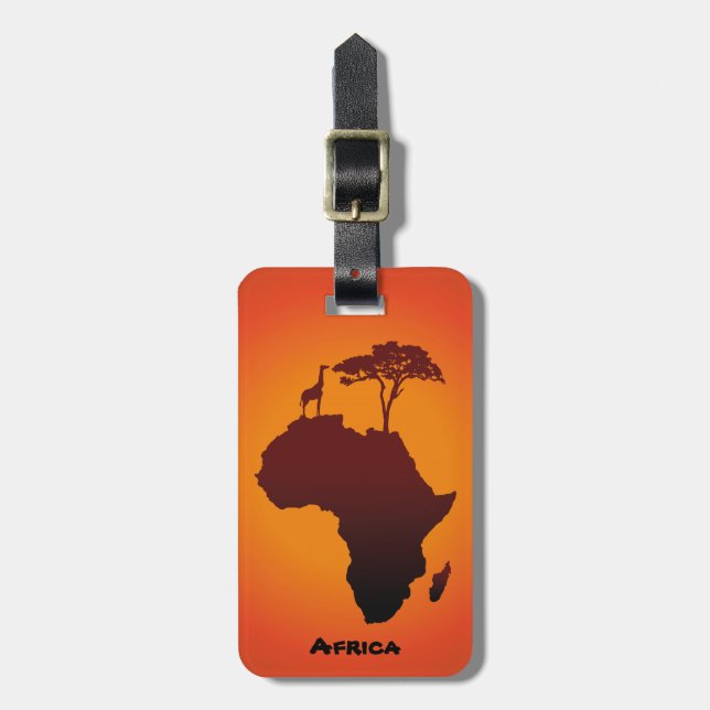 African Safari Map - Luggage Tag (Front Vertical)