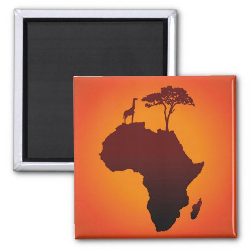 African Safari Map _ Magnet