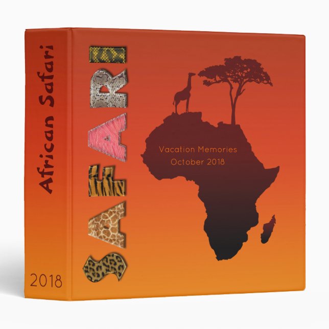 African Safari Map - Memories Binder (Front/Spine)