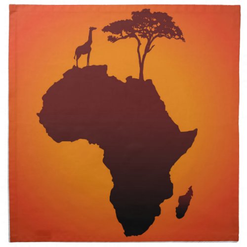 African Safari Map _ Napkin