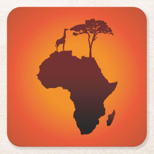 African Safari Map _ Paper Coaster