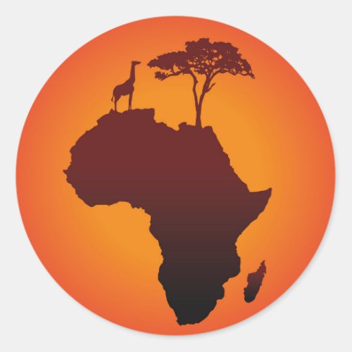African Safari Map _ Sticker