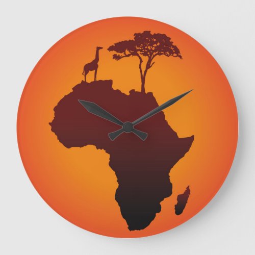 African Safari Map _ Wall Clock