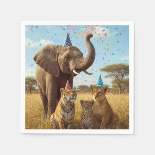 African Safari Party Animals with Confetti Napkins