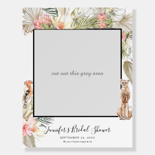 African Safari Photo Prop Selfie Frame Foam Board Zazzle