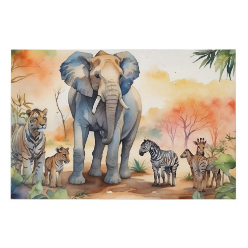African Safari scene  Faux Canvas Print