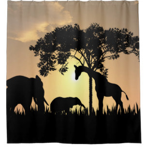 African safari shower curtain