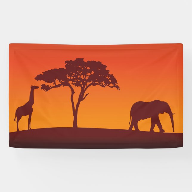 African Safari Silhouette - Banner (Horizontal)
