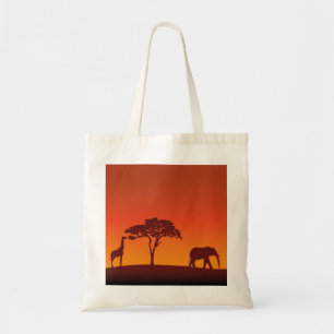 African Safari Silhouette - Budget Tote Bag