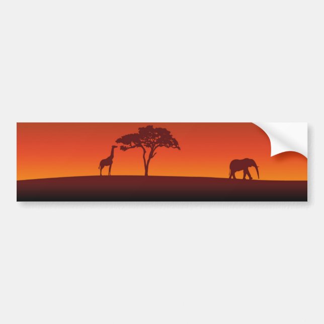 African Safari Silhouette - Bumper Sticker (Front)