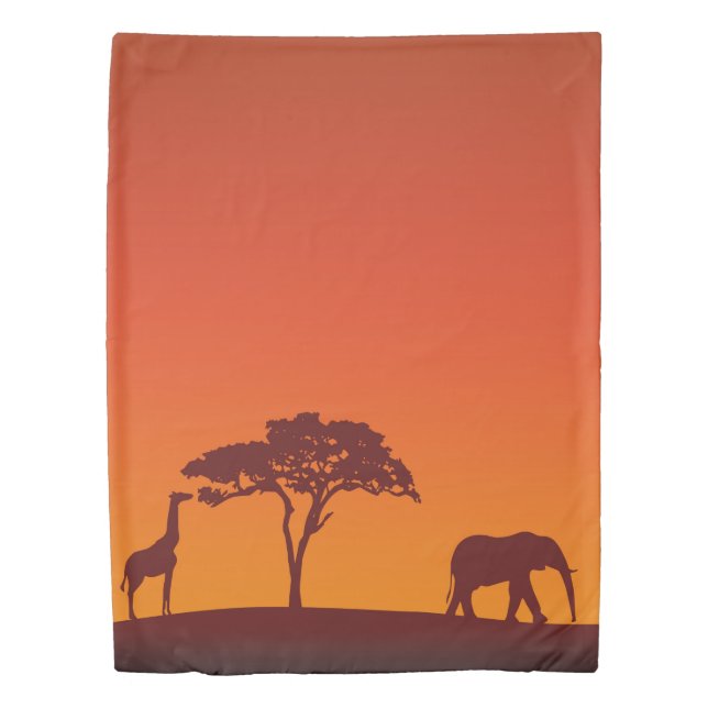 African Safari Silhouette - Duvet Cover (Front)