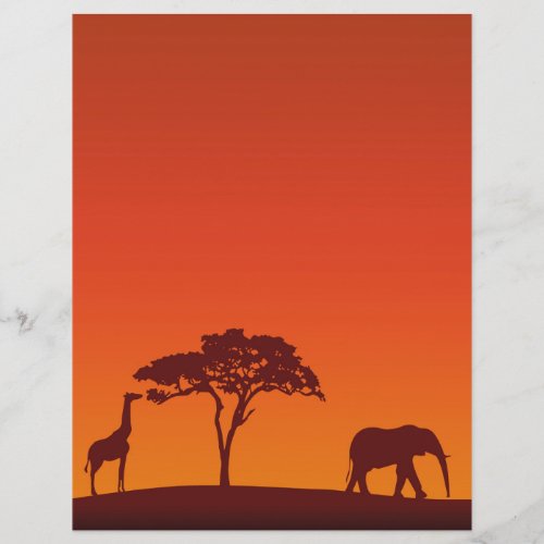 African Safari Silhouette _ Letterhead