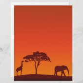 African Safari Silhouette - Letterhead (Front/Back)