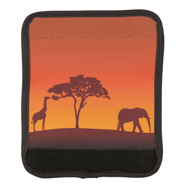 African Safari Silhouette - Luggage Handle Wrap (Front)