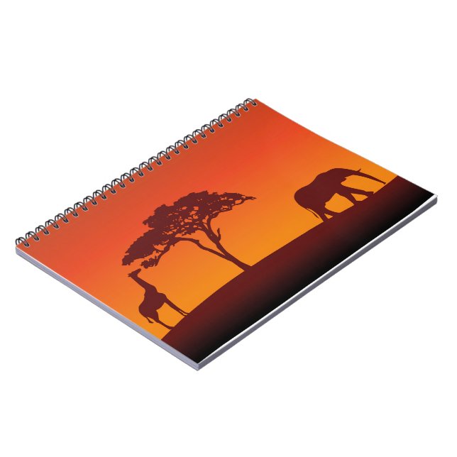 African Safari Silhouette - Notebook (Left Side)