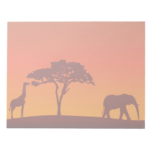 African Safari Silhouette - Notepad (Front)