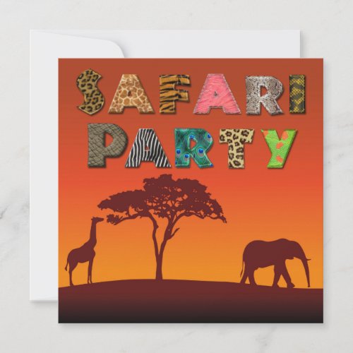 African Safari Silhouette Party _ Invitation