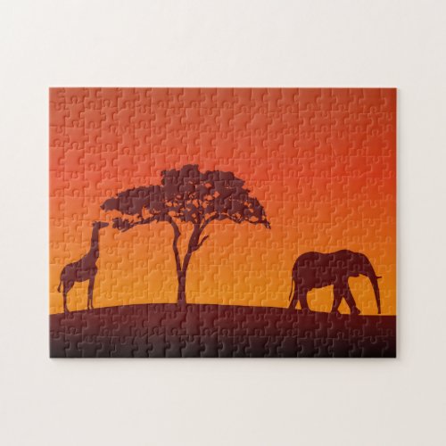 African Safari Silhouette _ Puzzle