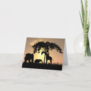African safari sunset card