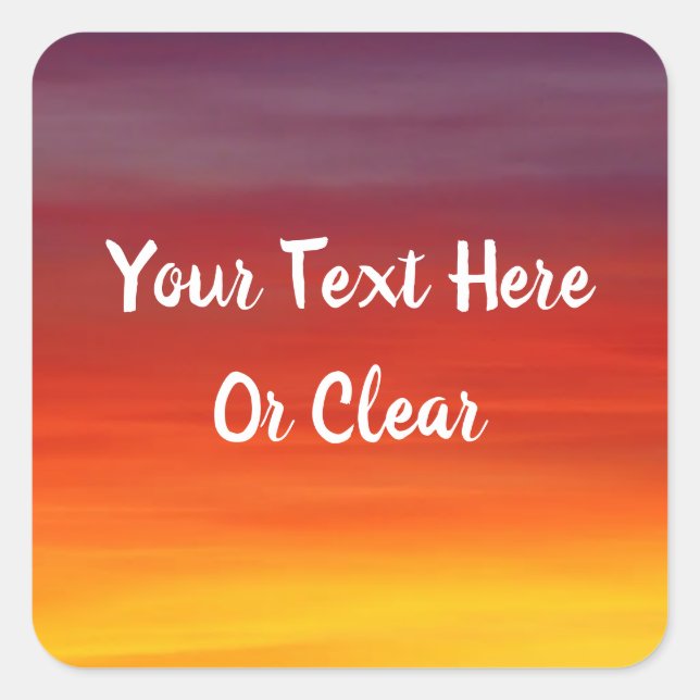 African Safari Sunset Design Square Sticker (Front)