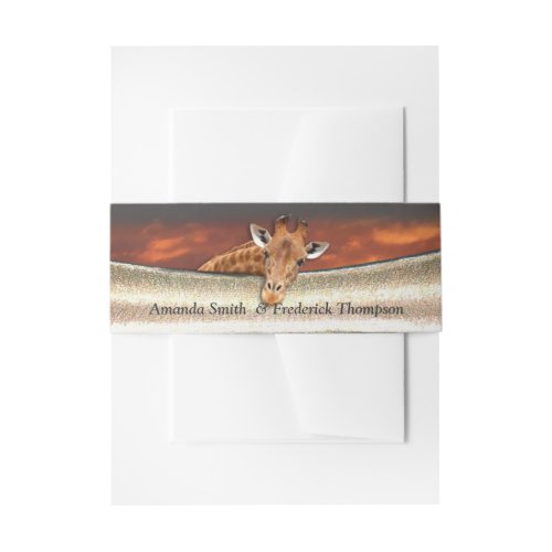 African Safari  Sunset Envelope Band Invitation Belly Band