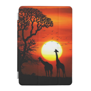 African Safari Sunset Giraffe Silhouettes iPad Mini Cover