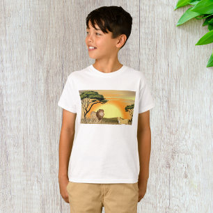 African Safari Sunset Lion and Lioness T-Shirt