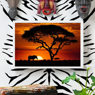 African Safari Sunset Photo Print