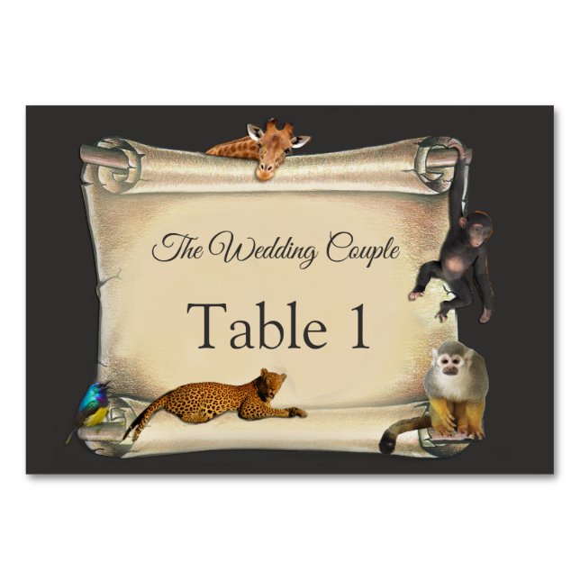 African Safari  Sunset Table cards (Front)